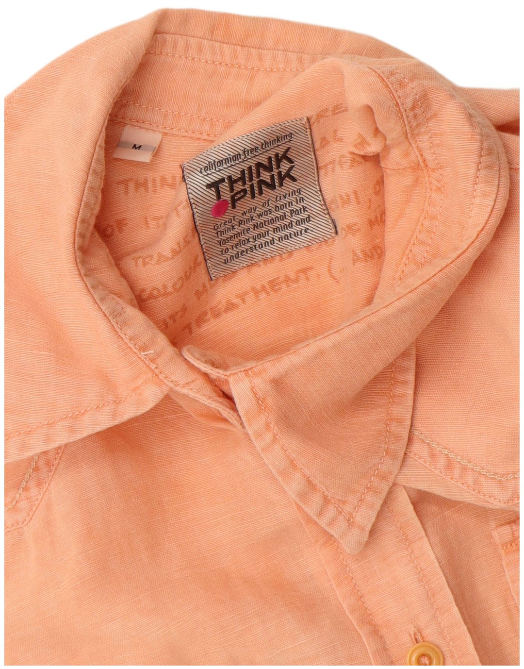 Camisa feminina sem mangas Think Pink UK 12 algodão laranja médio