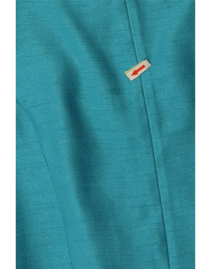 JACQUES VERT Vestido feminino sem mangas com bainha UK 14 grande turquesa viscose