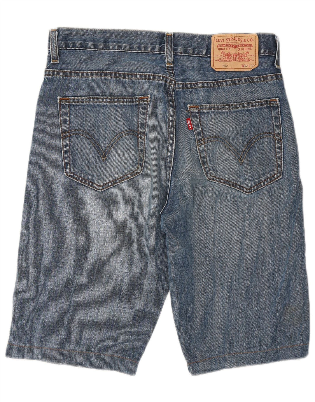Shorts jeans masculino 752 da Levi's W32 algodão azul médio