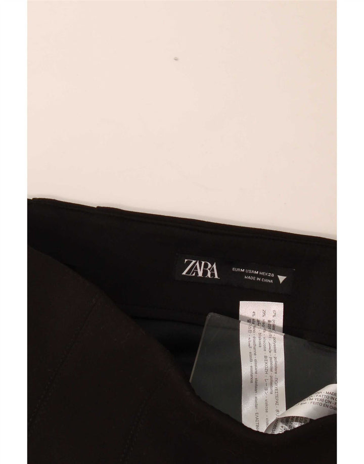 Minissaia feminina Zara média W28 poliéster preto