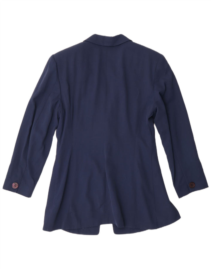 Jaqueta blazer feminina vintage com 1 botão IT 44 acetato azul marinho médio