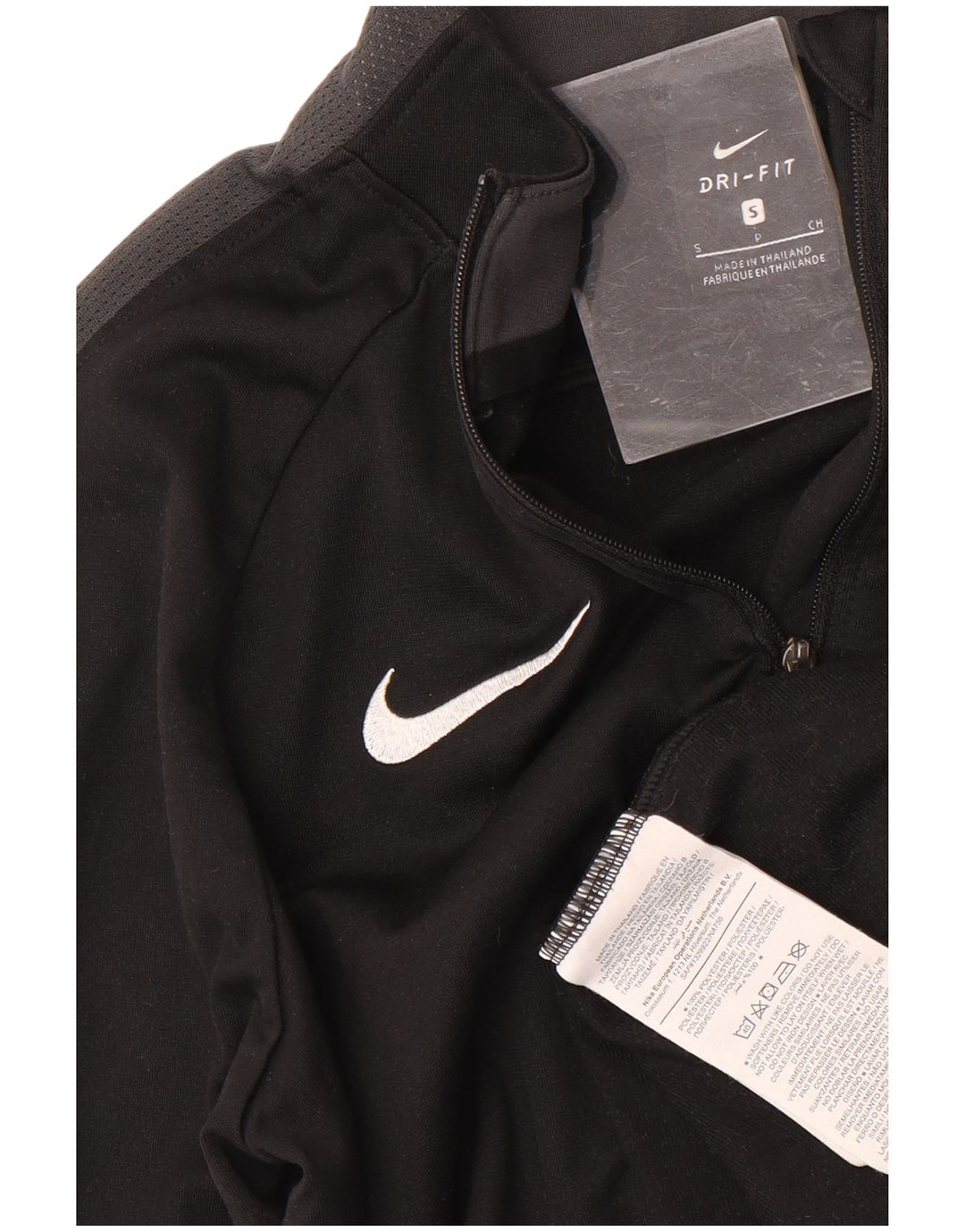 Nike Womens Dri Fit Pullover Treino Top UK 10 Small Black Colourblock