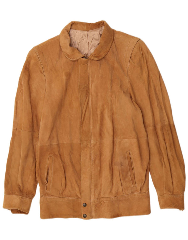 Jaqueta masculina vintage de camurça IT 46 pequena bege