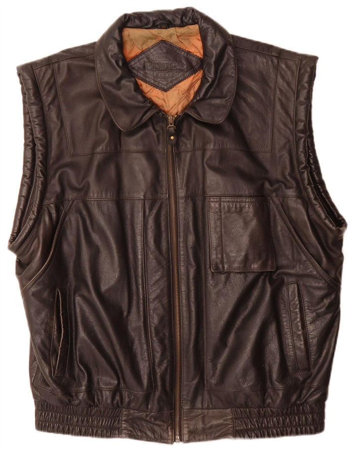 Colete de couro masculino Prince IT 54 2XL preto