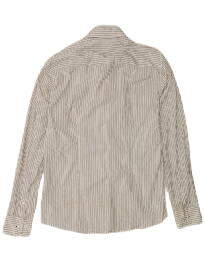 Camisa masculina Jack & Jones de algodão listrado branco médio