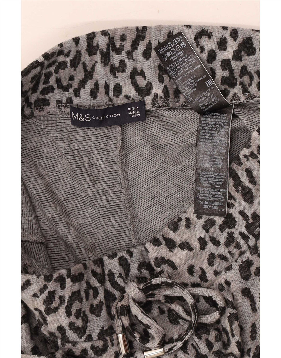 Calças cortadas femininas Marks & Spencer Reino Unido 10 pequenas W28 L23 cinza