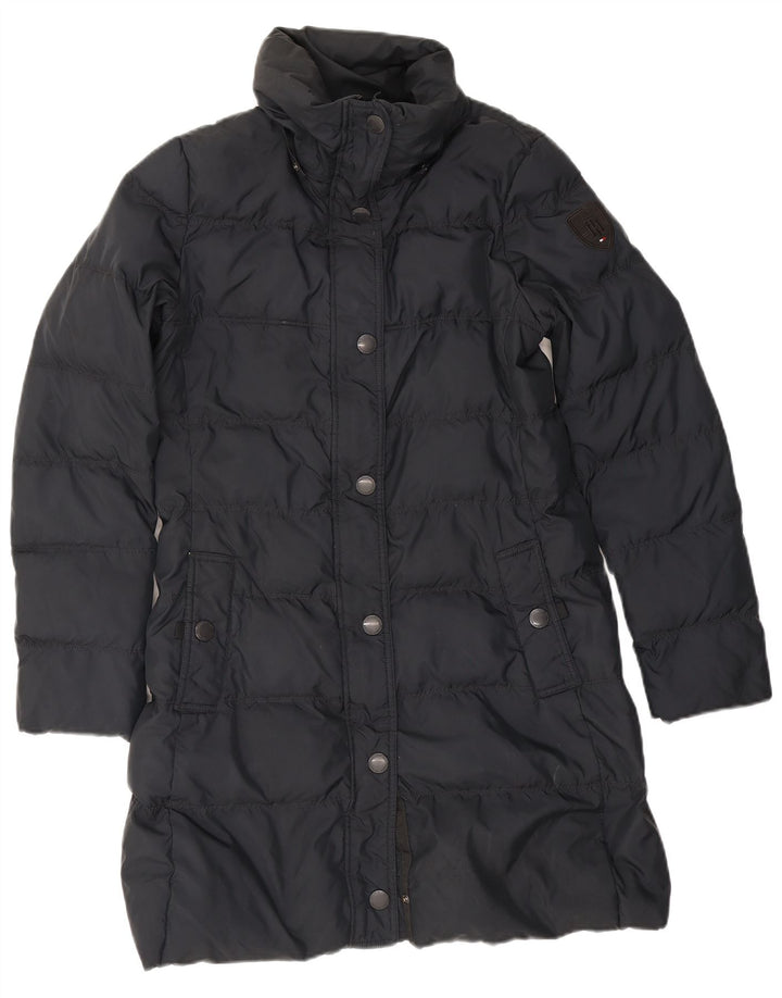 Casaco acolchoado feminino Tommy Hilfiger UK 14 poliéster azul marinho médio