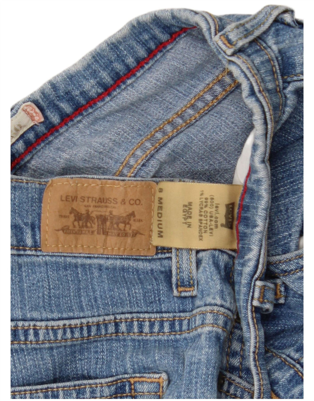 Calça jeans feminina Levi's 550 Straight US 8 médio W30 L31 azul algodão