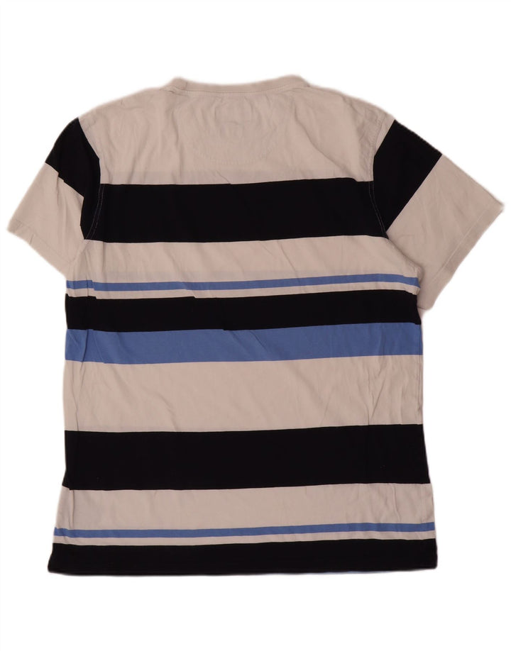 Camiseta masculina Barbour grande algodão listrado branco