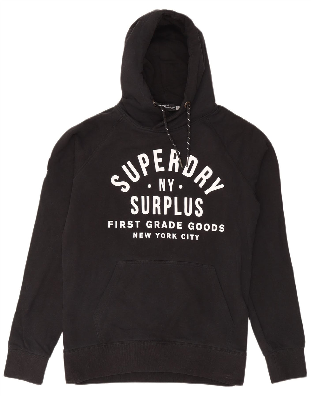 Superdry Mens Graphic Hoodie Jumper Médio Algodão Preto