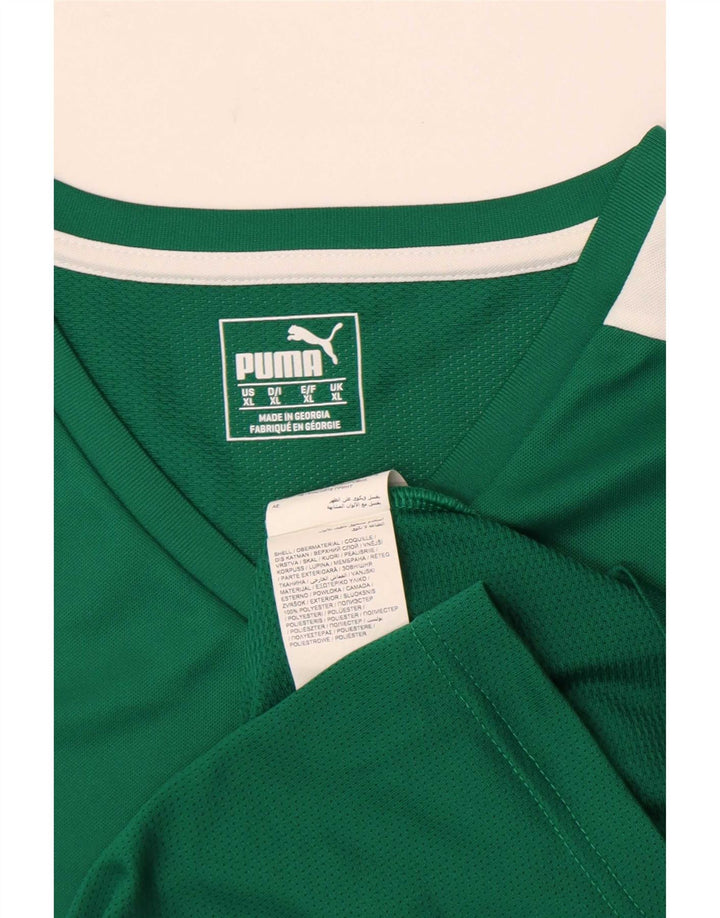 Camiseta masculina Puma Top XL verde colorblock poliéster