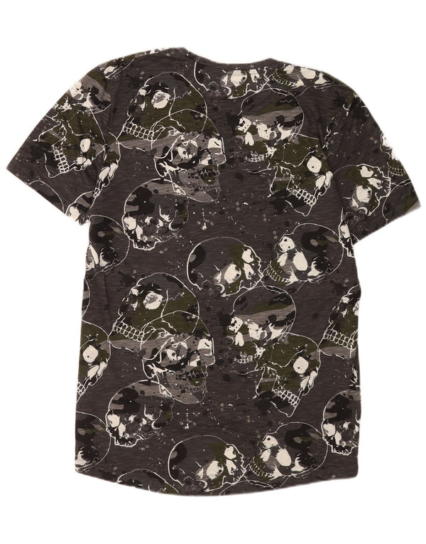 Camiseta masculina Jack & Jones Slim Fit gráfica Top XL cinza gótico
