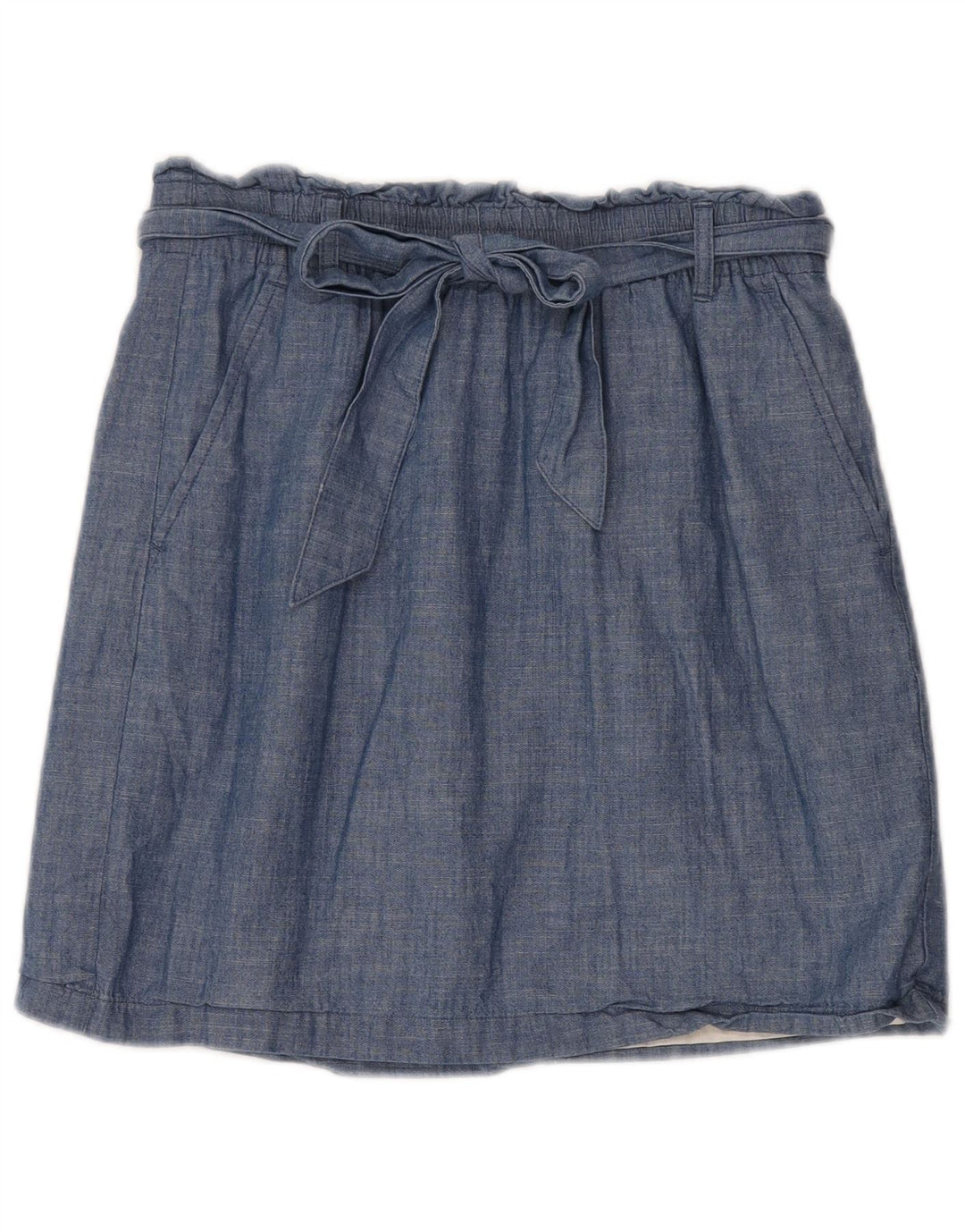 J. Crew saia evasê feminina pequena W30 algodão azul