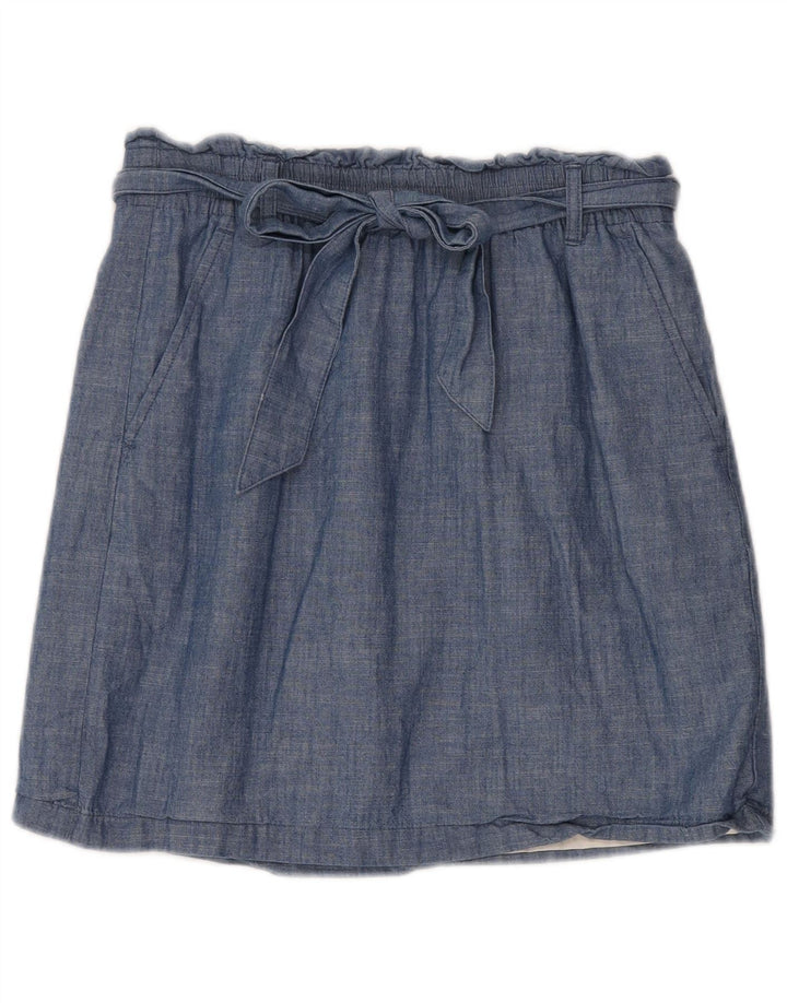 J. Crew saia evasê feminina pequena W30 algodão azul