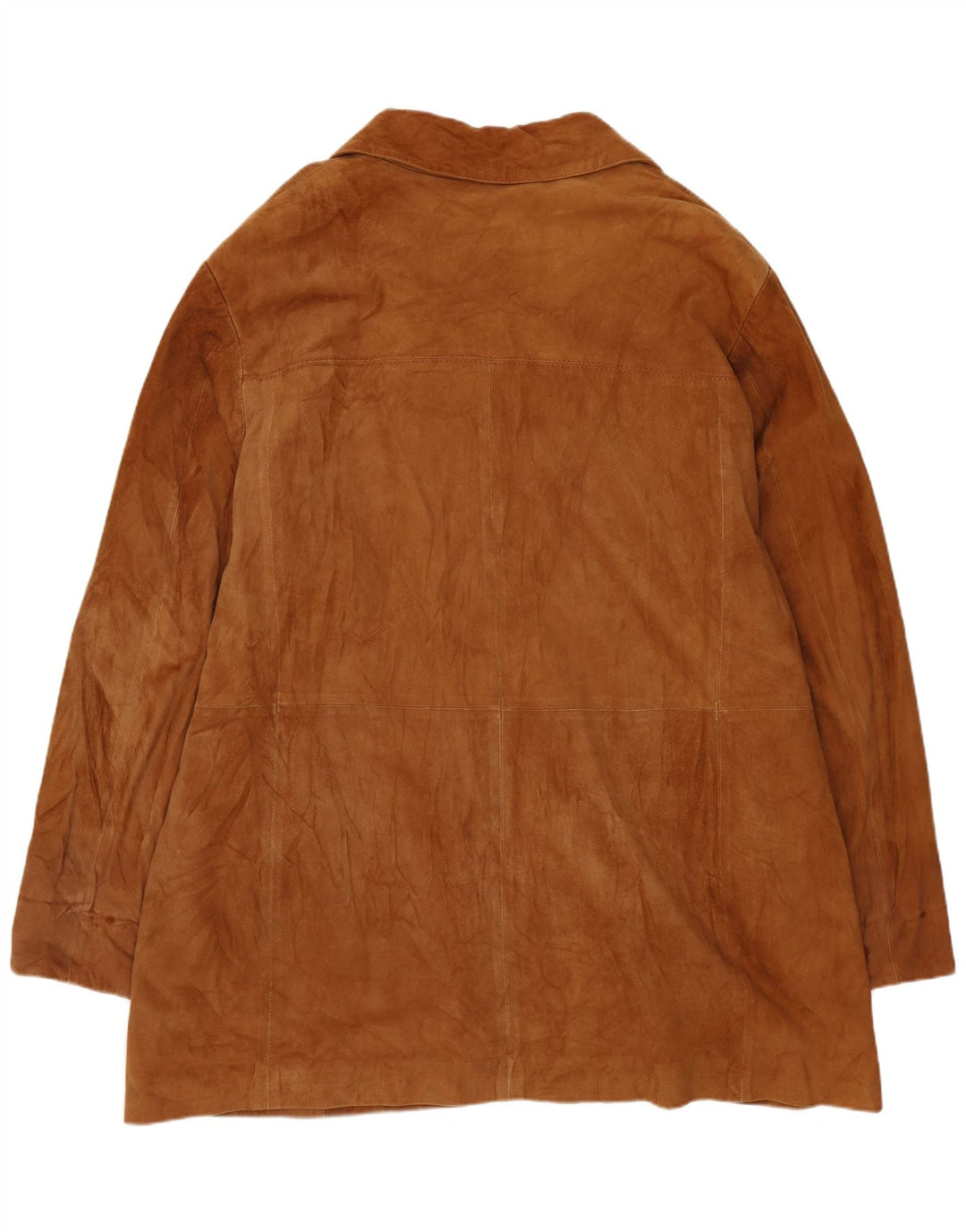 Sobretudo feminino de camurça VINTAGE UK 20 2XL couro bege