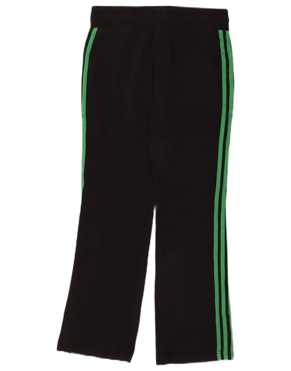 Calças de treino regulares femininas Adidas UK 10 pequenas esportivas de algodão preto