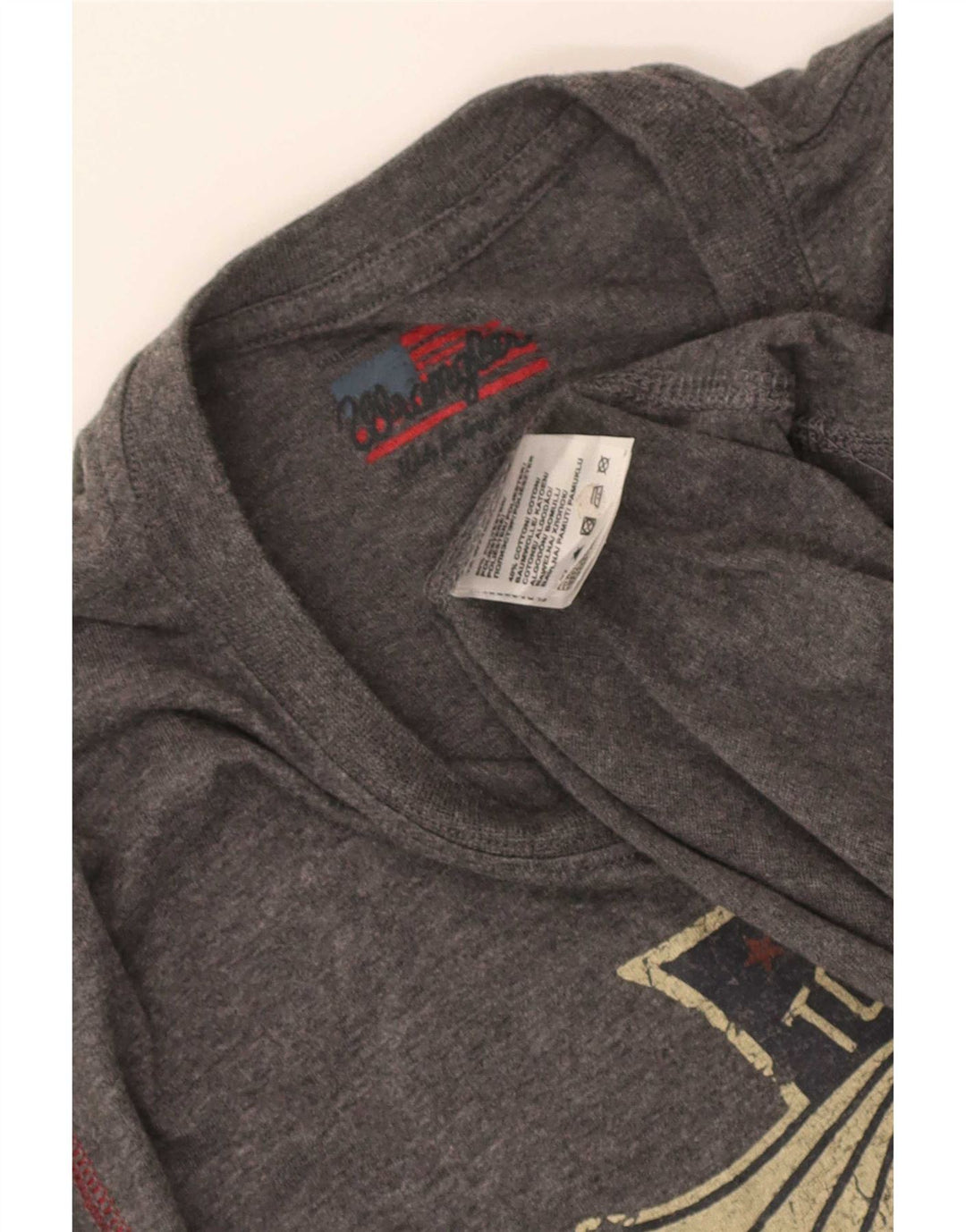 Wrangler Camiseta masculina gráfica Top XL poliéster cinza