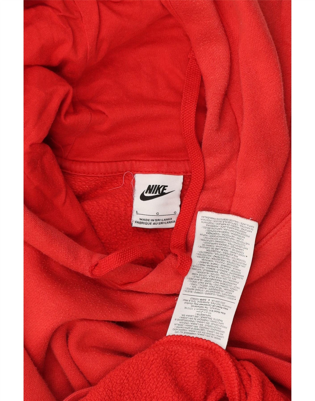 Nike Mens Hoodie Jumper Grande Algodão Vermelho