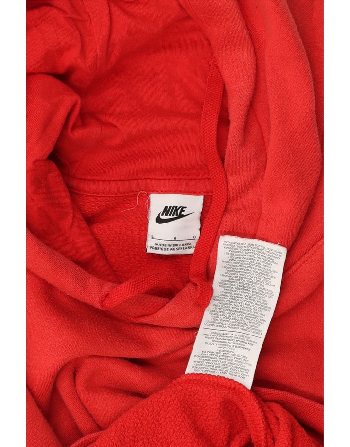 Nike Mens Hoodie Jumper Grande Algodão Vermelho