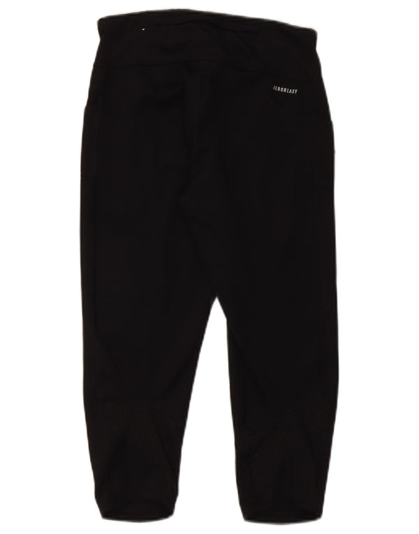 Adidas Womens Aeroready Capri Leggings Reino Unido 8/10 Pequeno Poliéster Preto