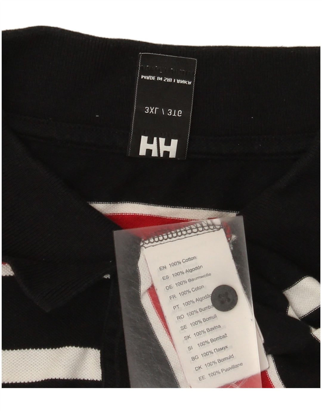 Camisa polo masculina Helly Hansen 3XL algodão listrado multicolorido