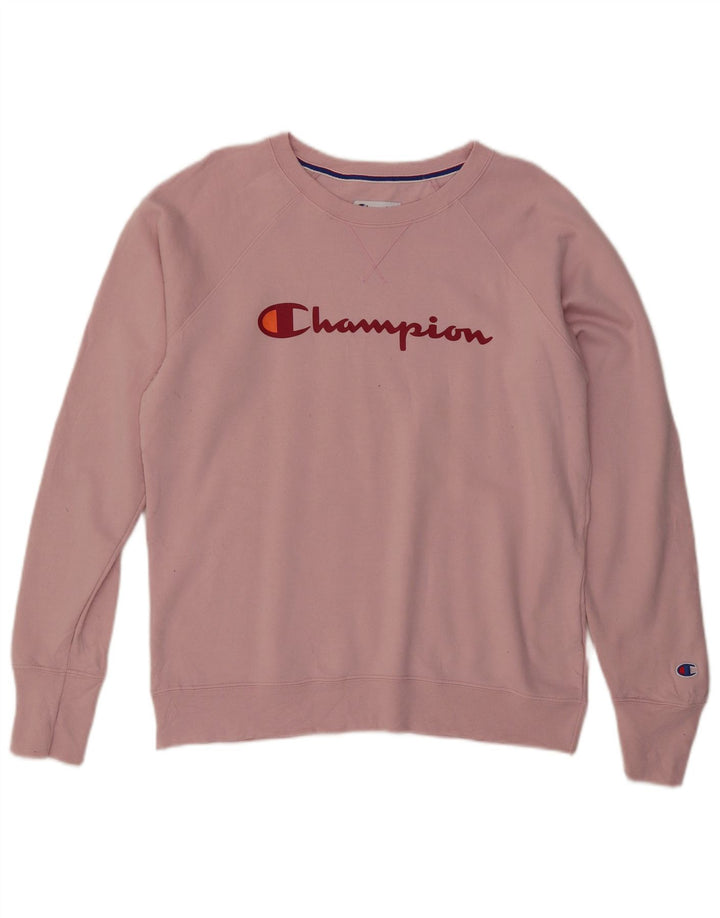 CHAMPION Suéter gráfico feminino UK 16 grande poliéster rosa