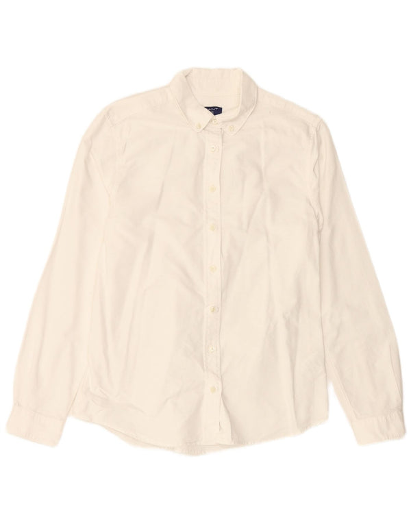 Camisa feminina GANT UK 12 algodão branco médio
