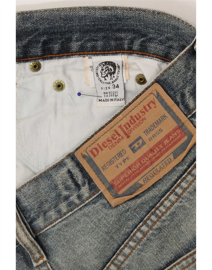 Jeans retos masculinos diesel desgastados W34 L31 algodão azul