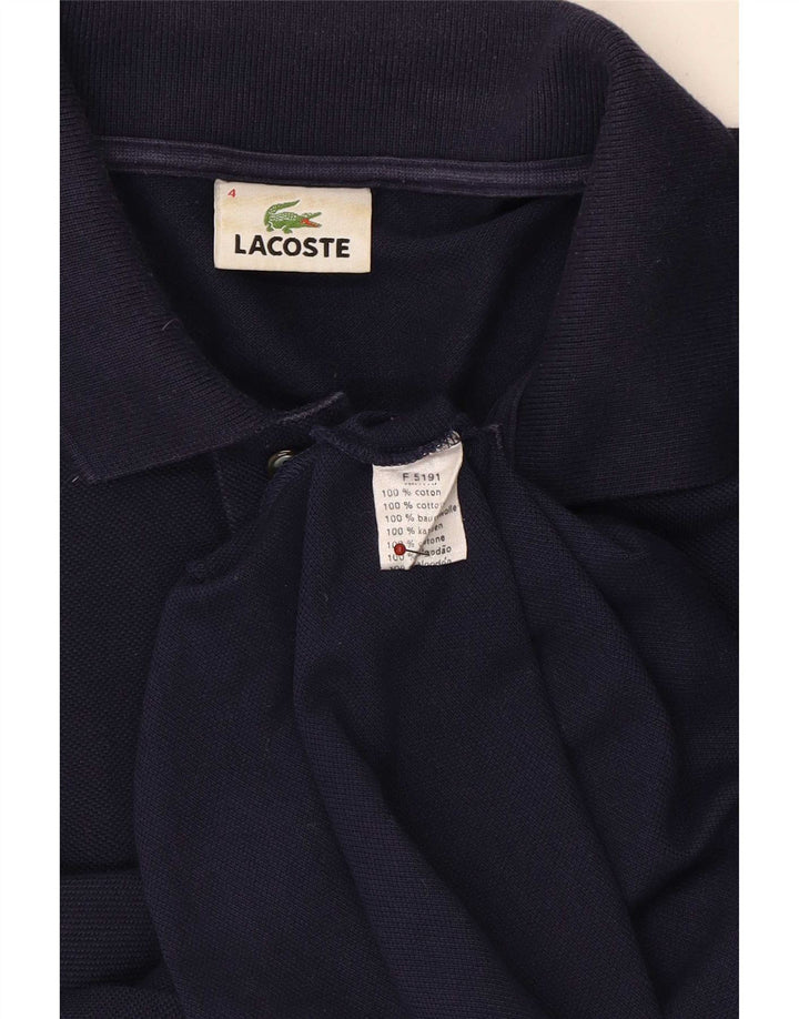 Lacoste camisa polo masculina de manga comprida tamanho 4 médio azul marinho algodão