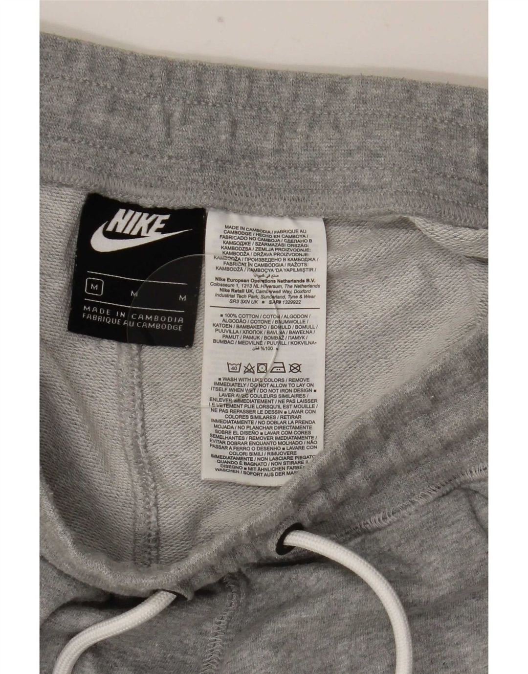 Shorts esportivos gráficos masculinos Nike médio cinza algodão manchado