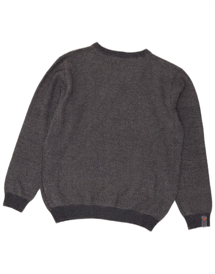 Suéter masculino Avirex com decote em V grande viscose cinza