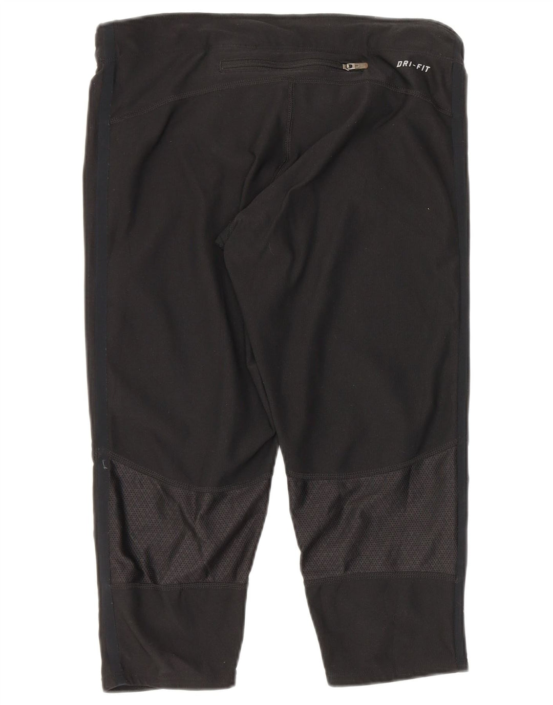 Nike Womens Capri Leggings UK 8 Pequeno Poliéster Preto Manchado