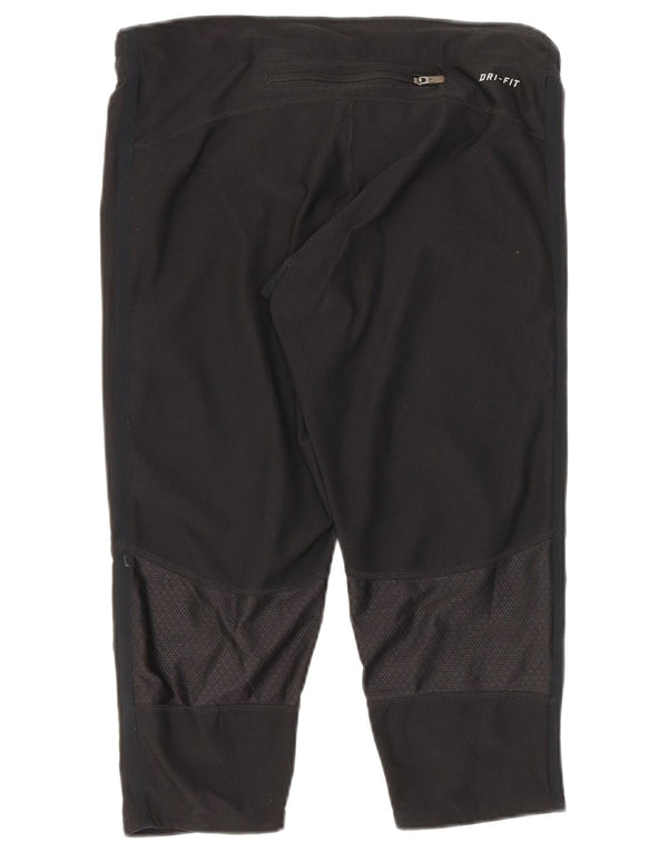 Nike Womens Capri Leggings UK 8 Pequeno Poliéster Preto Manchado