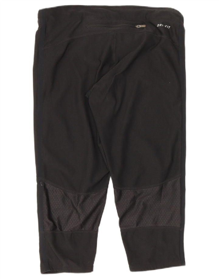Nike Womens Capri Leggings UK 8 Pequeno Poliéster Preto Manchado