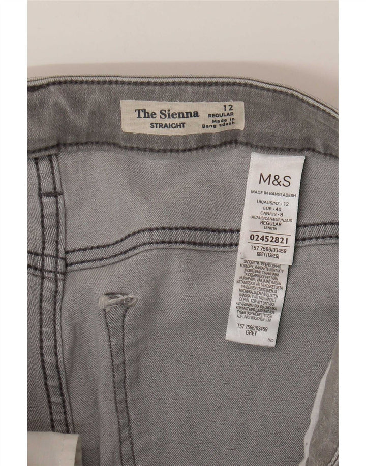 Marks & Spencer Feminino The Sienna Straight Jeans Reino Unido 12 Médio W30 L29 Cinza