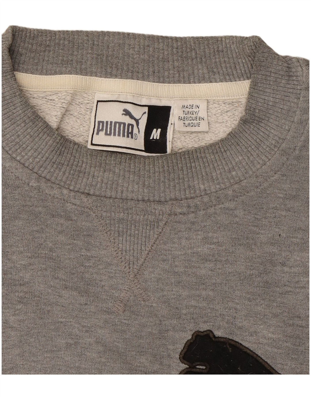 PUMA Mens Graphic Moletom Jumper Médio Cinza
