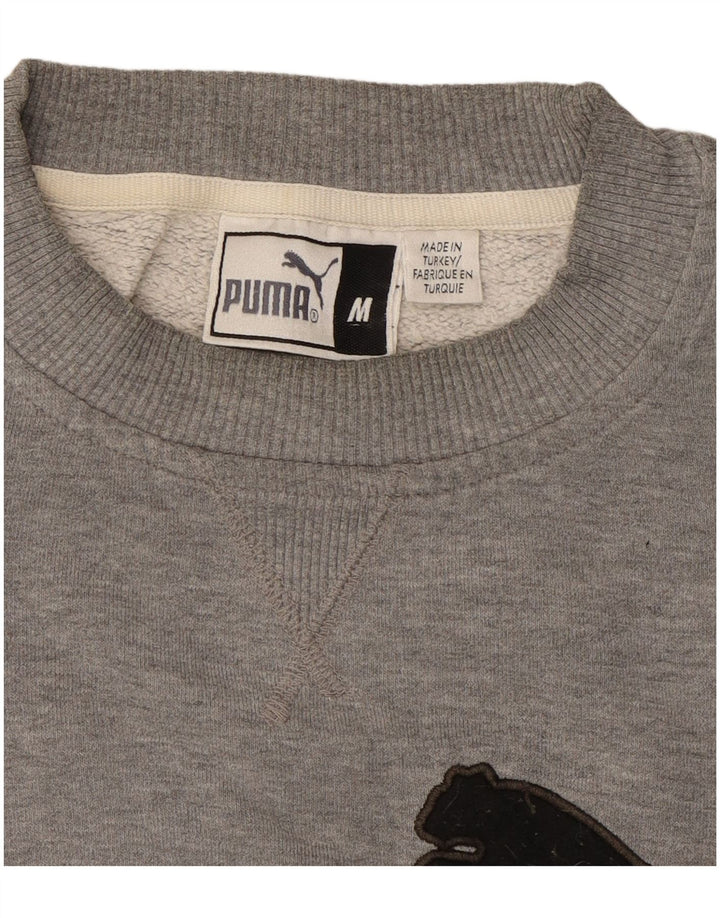 PUMA Mens Graphic Moletom Jumper Médio Cinza