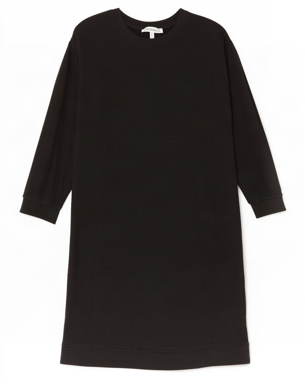 Zara vestido feminino de manga comprida com moletom de manga comprida Reino Unido 16 grande algodão preto