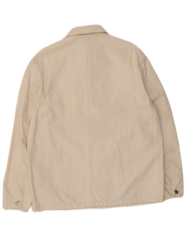 Jaqueta utilitária masculina Zara UK 40 grande algodão bege