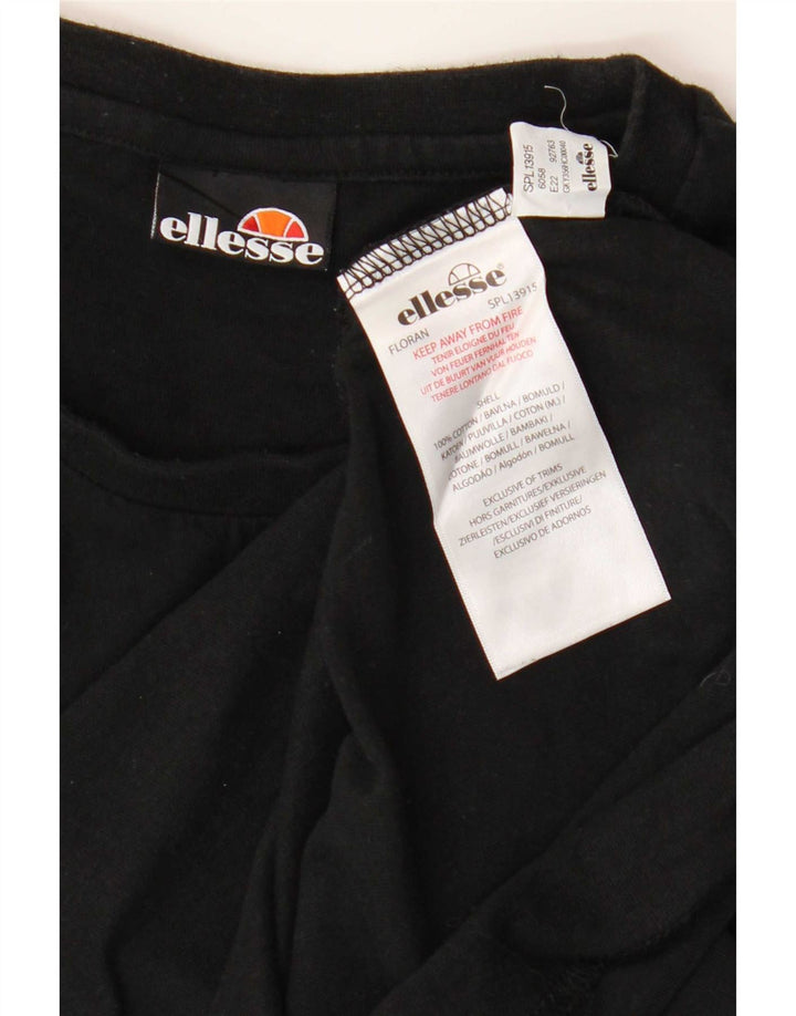 Ellesse Camiseta Masculina Top Grande Algodão Preto