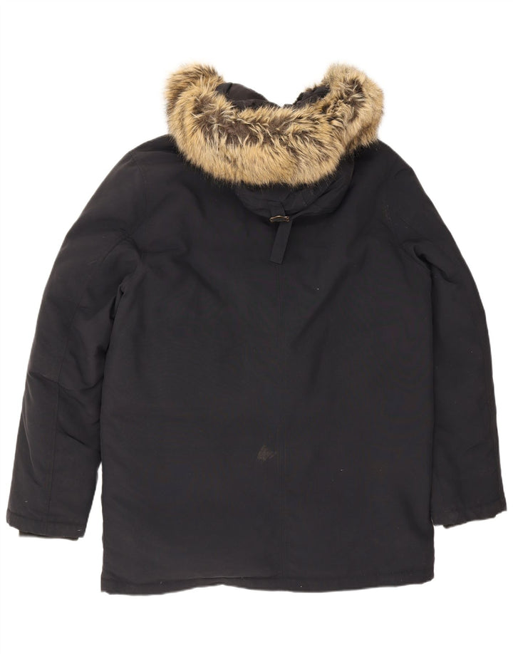 Jaqueta Parka masculina com capuz Jack Wills Reino Unido 40 grande azul marinho