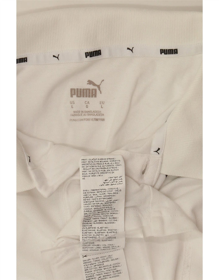 Camisa polo masculina PUMA grande algodão branco