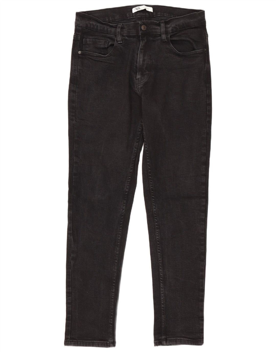 Zara Mens Slim Jeans EU 44 Grande W34 L30 Algodão Preto