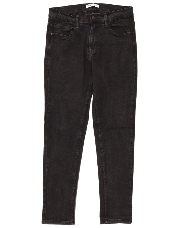 Zara Mens Slim Jeans EU 44 Grande W34 L30 Algodão Preto