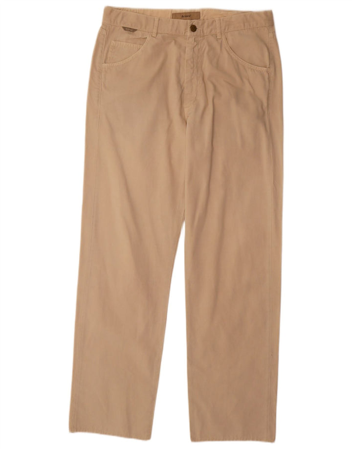Calça masculina reta casual Avirex W33 L31 algodão bege
