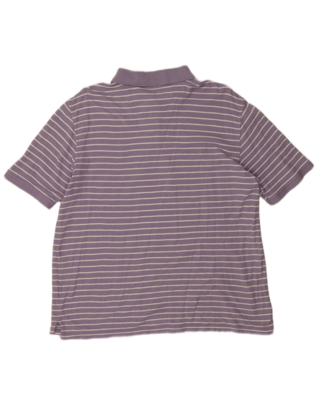 Camisa polo masculina Izod grande algodão listrado roxo