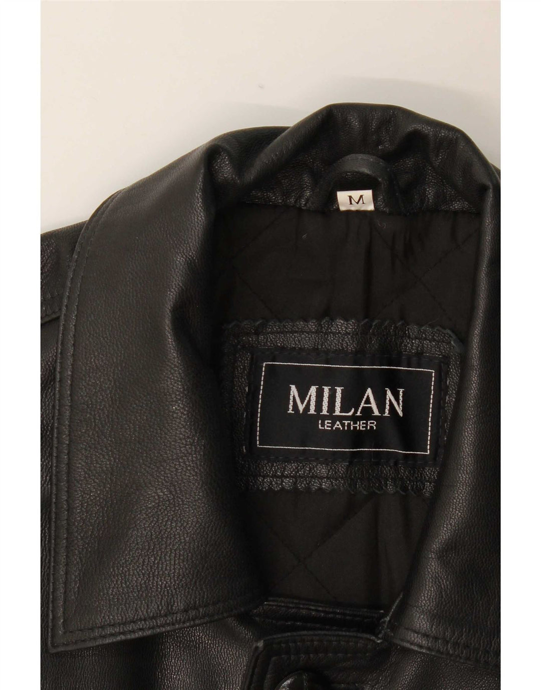 Jaqueta de couro masculina Milan UK 38 média preta clássica