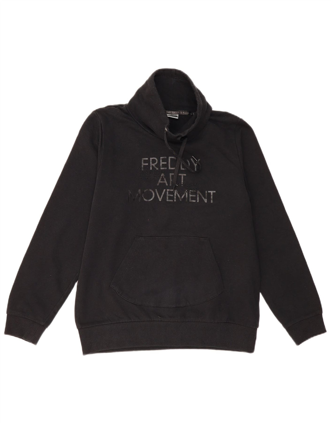 Freddy moletom gráfico feminino jumper UK 14 médio algodão preto