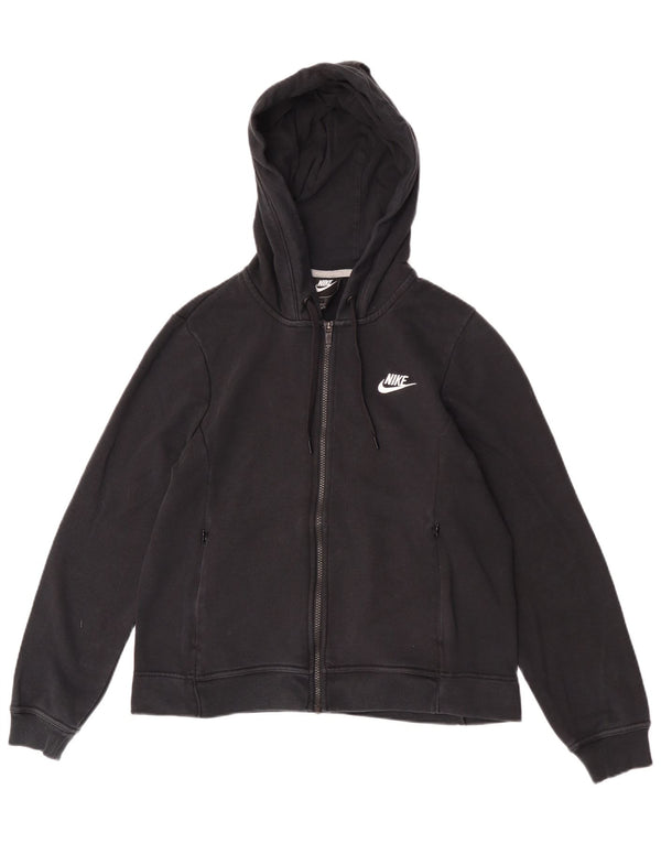 Suéter Nike feminino com capuz e zíper UK 14 médio algodão preto