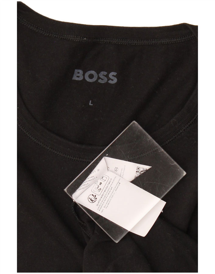 Camiseta feminina HUGO BOSS UK 14 grande algodão preto